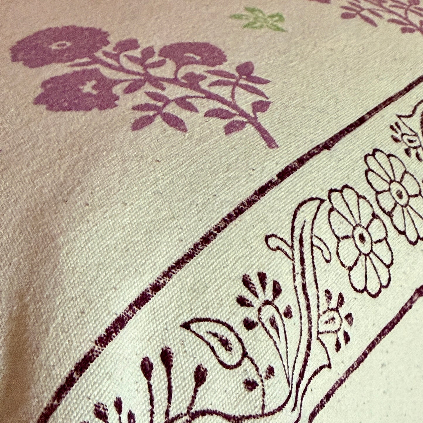 Rose Colour Flower and Intricate Border