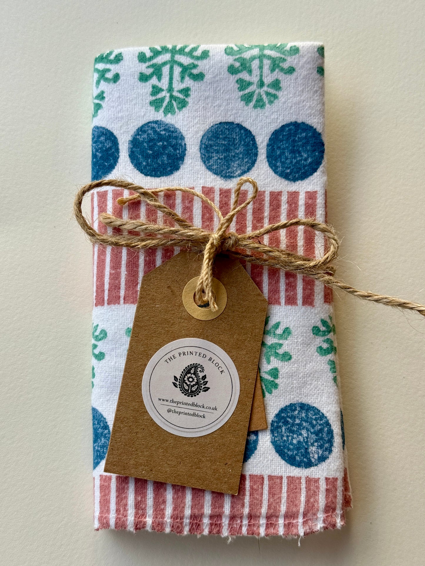 Organic Cotton Face Cloth, Terracotta stripes