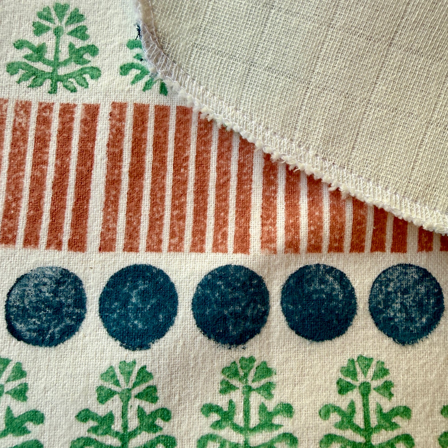 Organic Cotton Face Cloth, Terracotta stripes