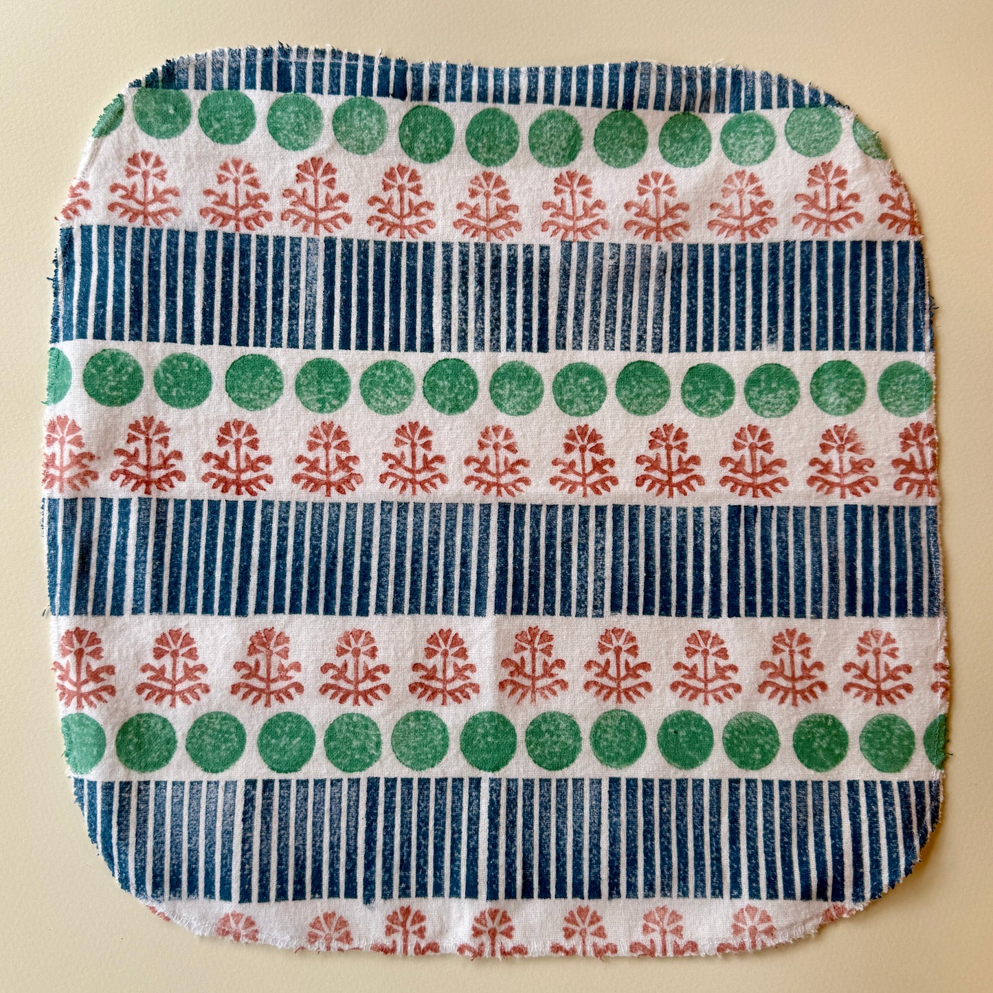 Organic Cotton Face Cloth, Blue stripes