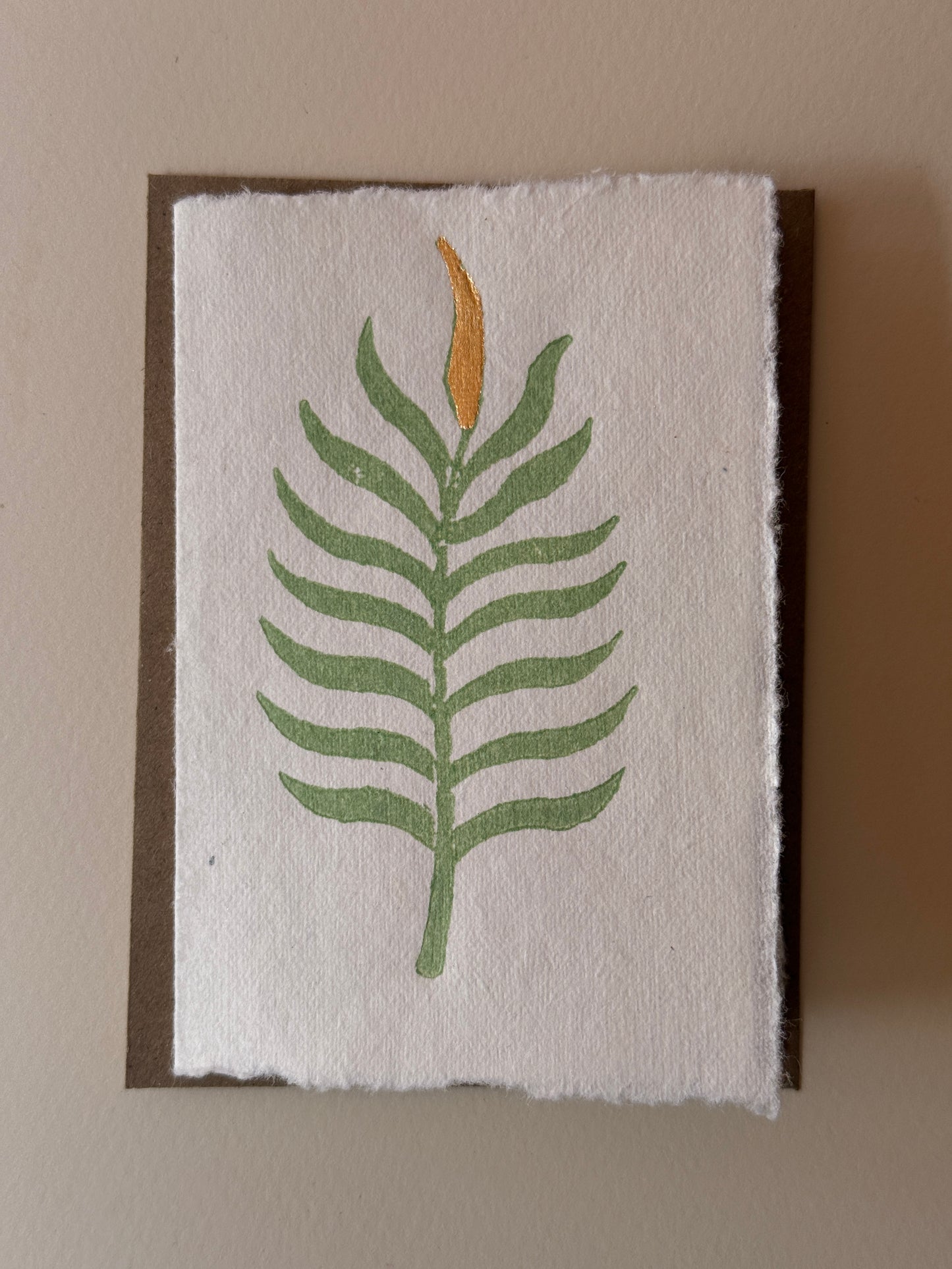 Fern Botanical Greeting Card with Gold Leaf Detail