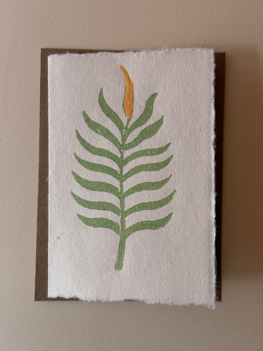 Fern Botanical Greeting Card with Gold Leaf Detail