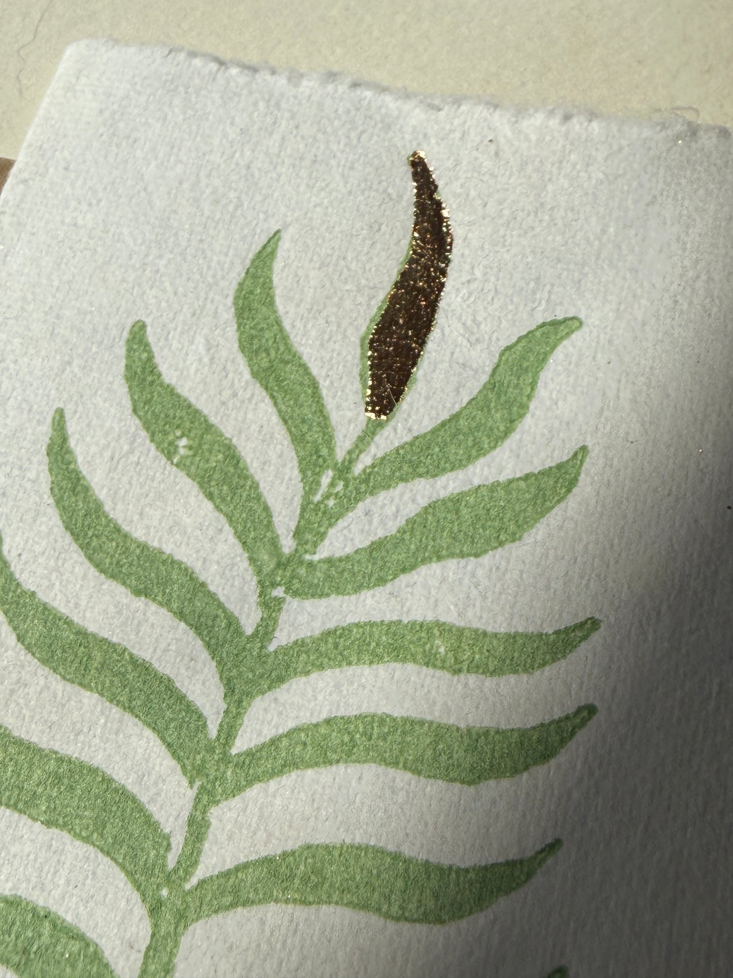 Fern Botanical Greeting Card with Gold Leaf Detail