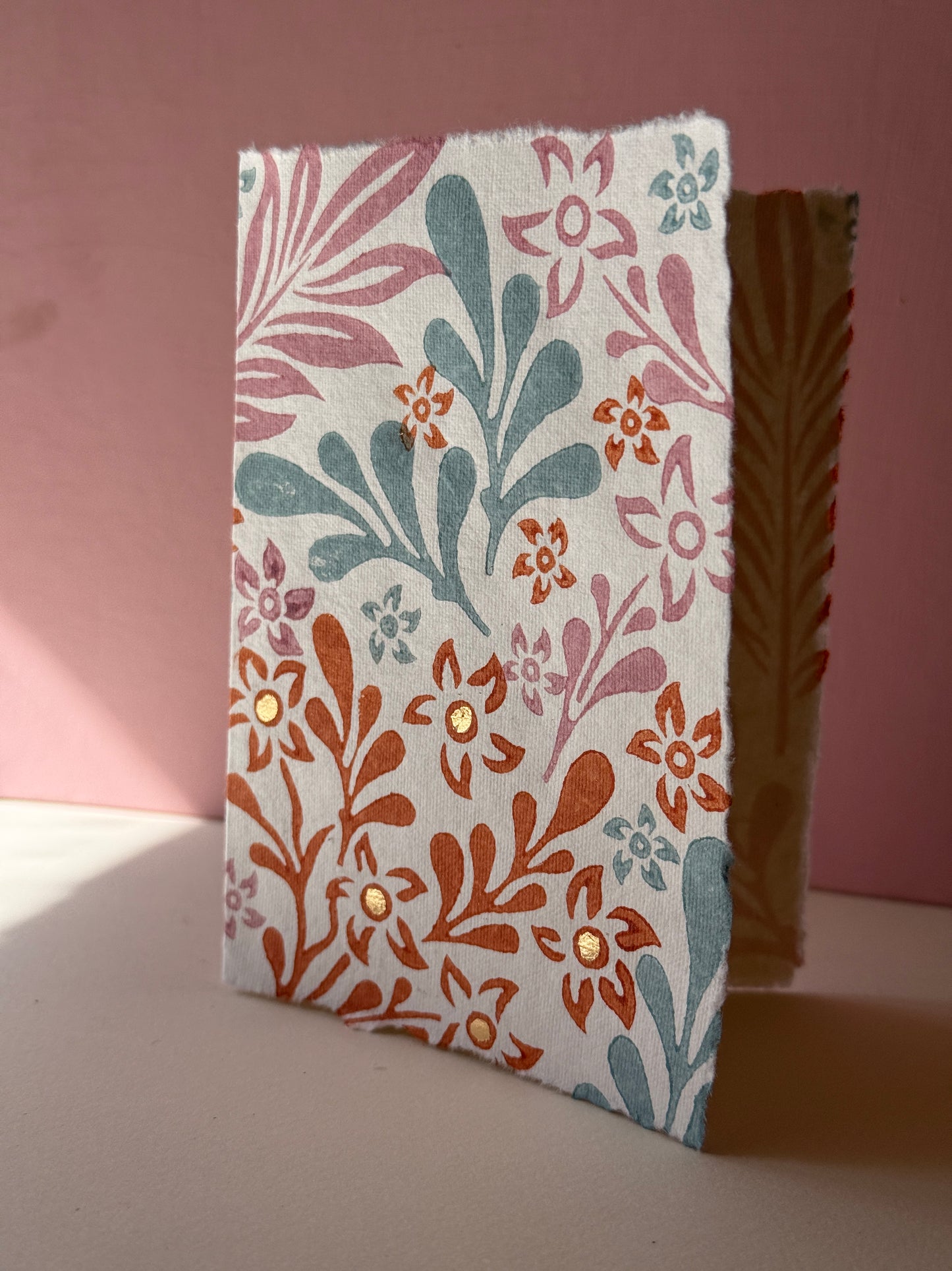 Botanical Meadow Greeting Card in Terracotta, Soft Teal & Blush