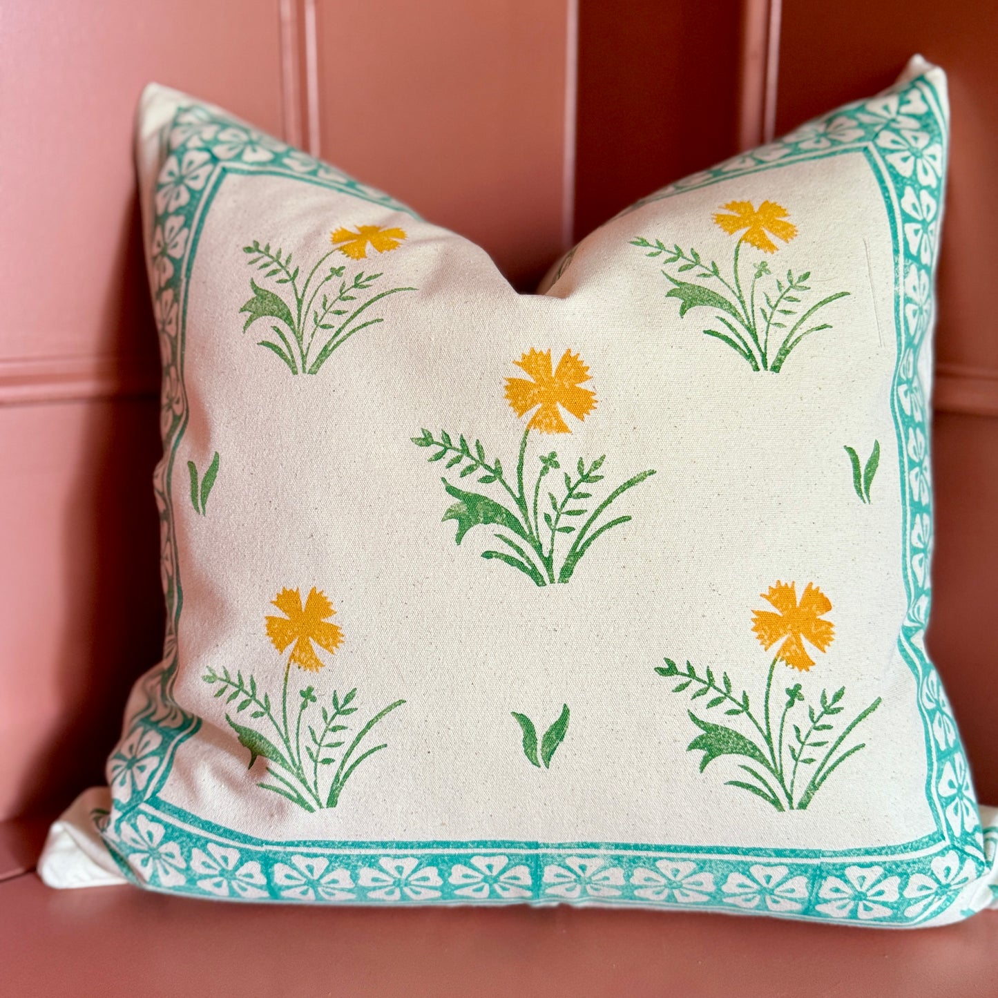 Yellow Flower Cushion Cover