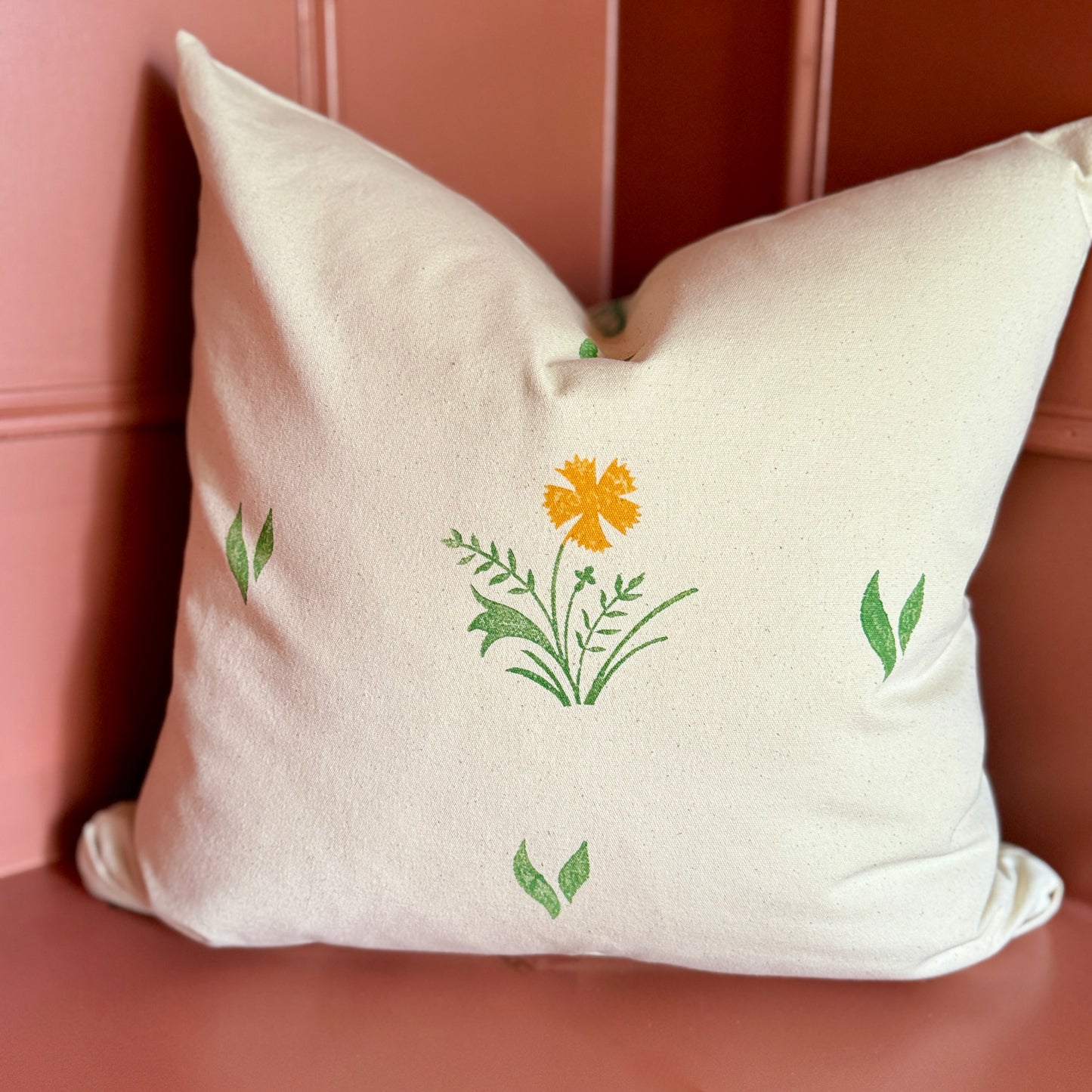 Yellow Flower Cushion Cover
