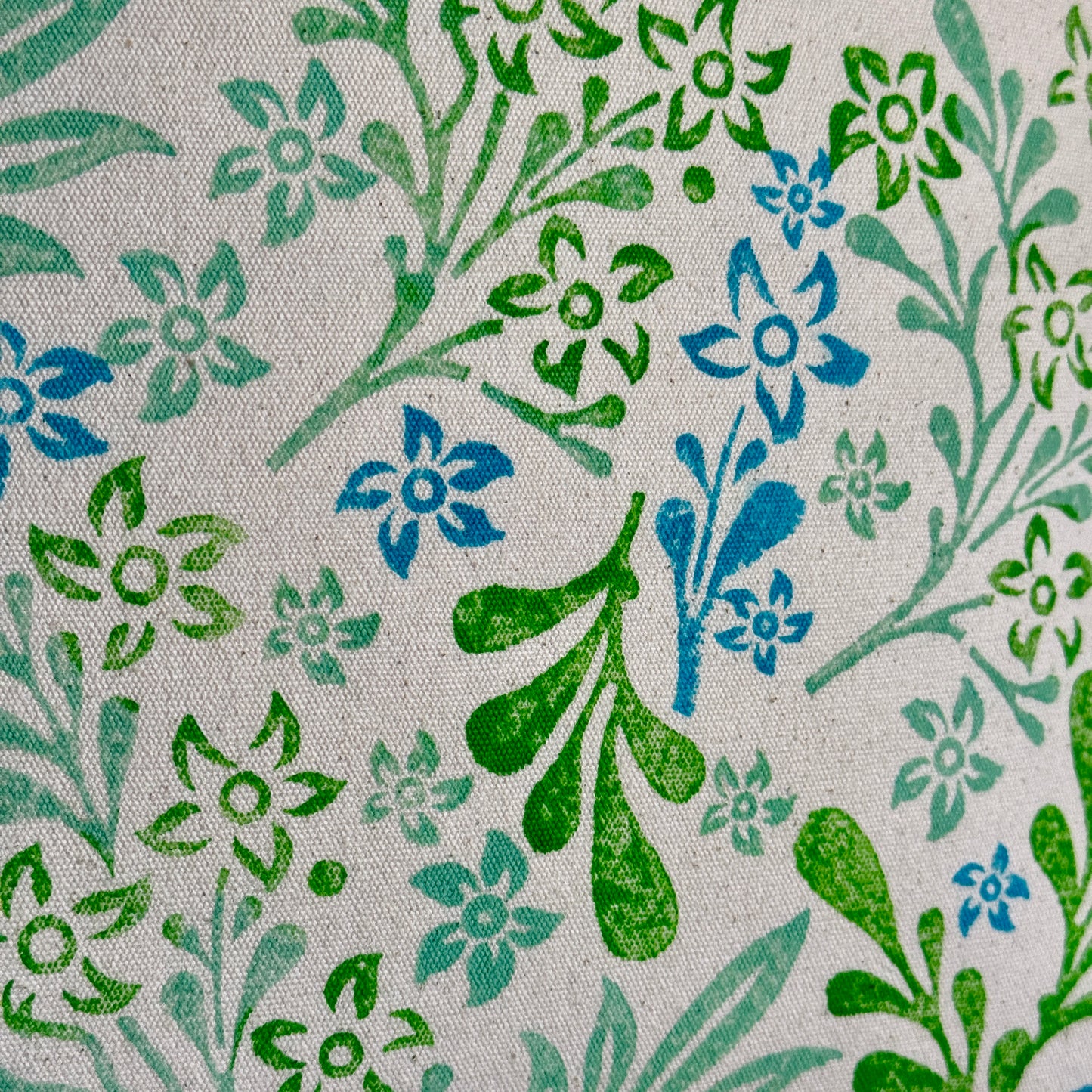 Blue and Green Leaf Pattern Cushion Cover