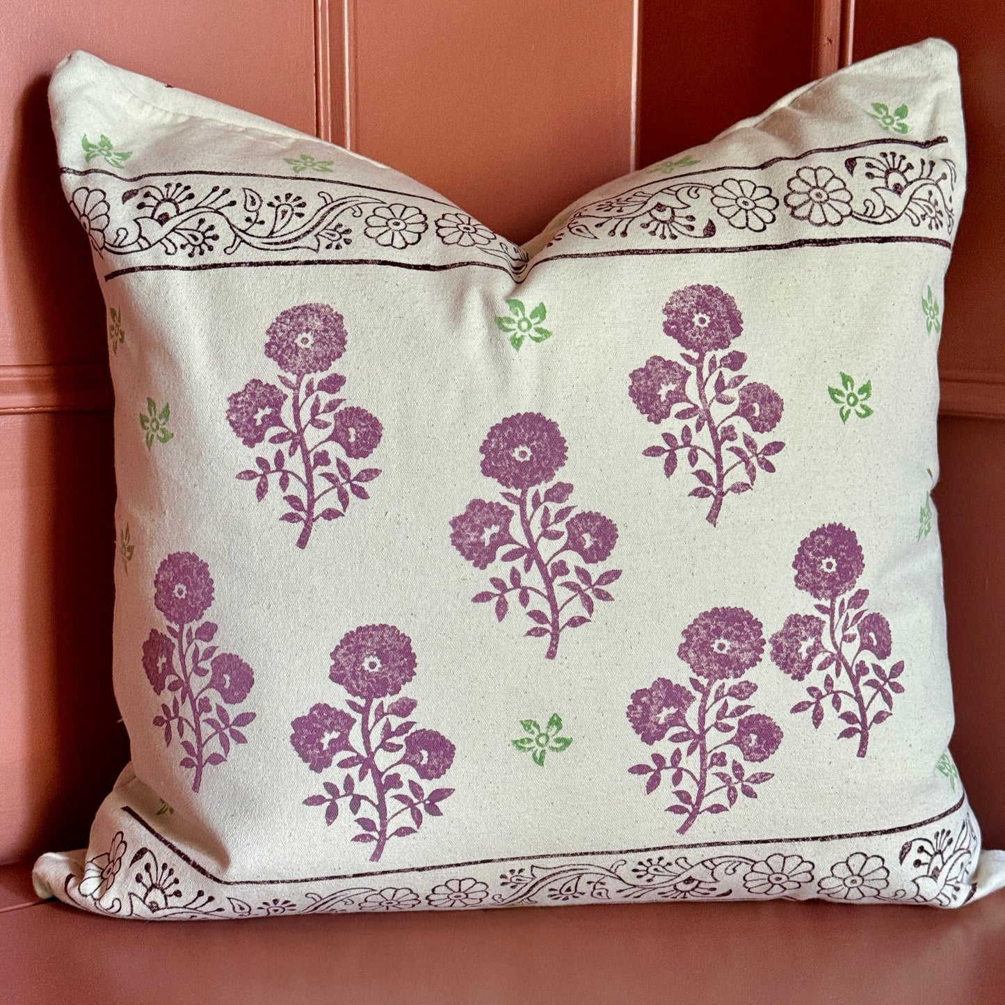 Rose Colour Flower and Intricate Border